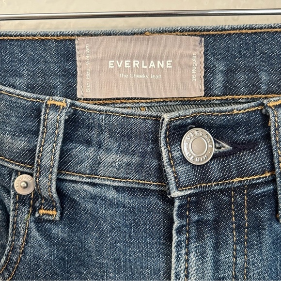 Everlane Womens High Rise Straight Leg “The Cheeky” Denim Jean, Size 26 - Picture 2 of 7